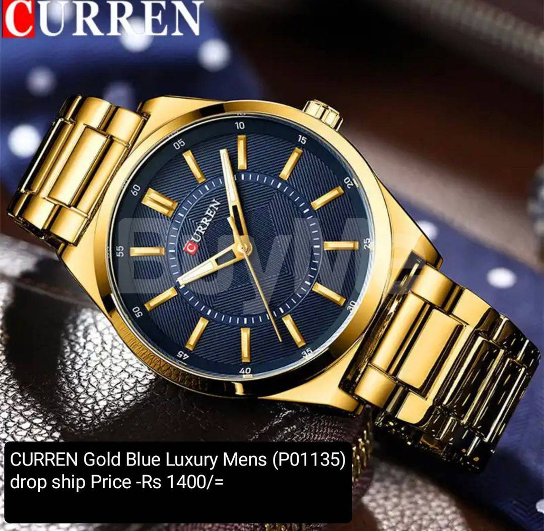 CURREN GOLD BLUE LUXURY MENS