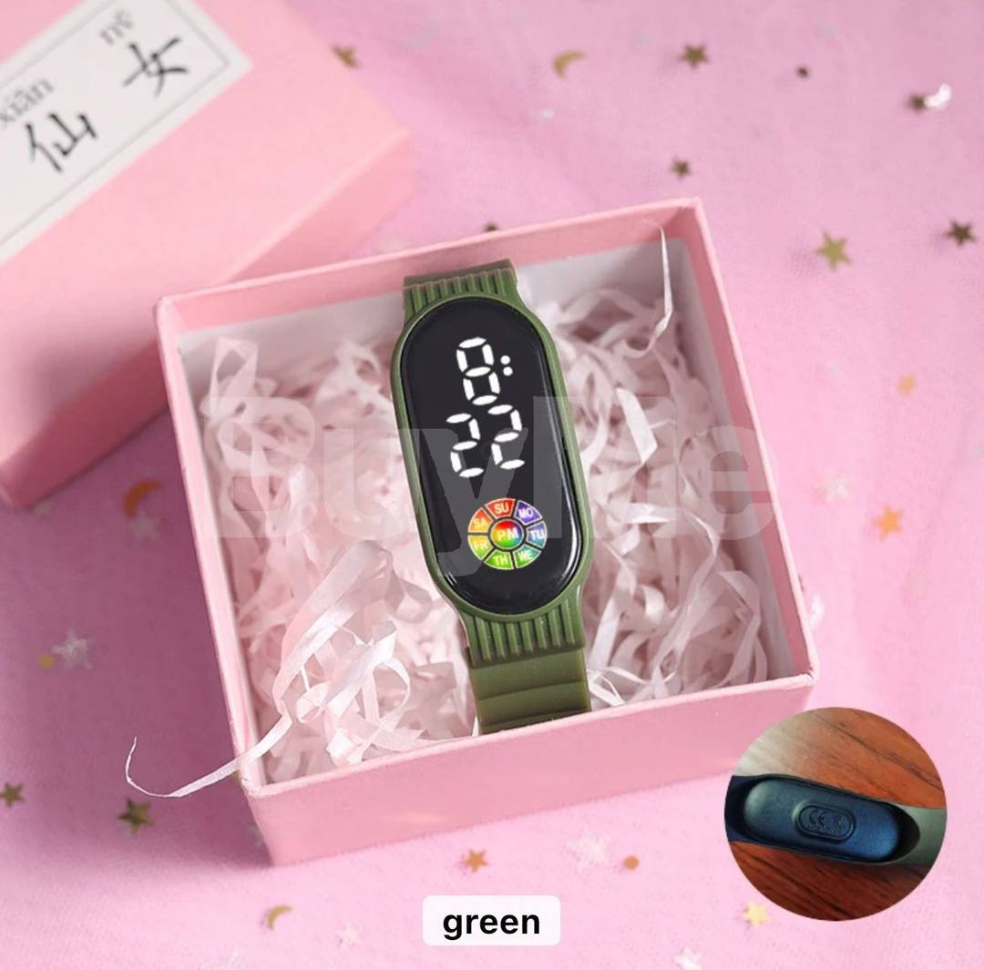 FASHION PLAIN COLOR TOUCH SMART WATCHES ELECTRONIC - GREEN