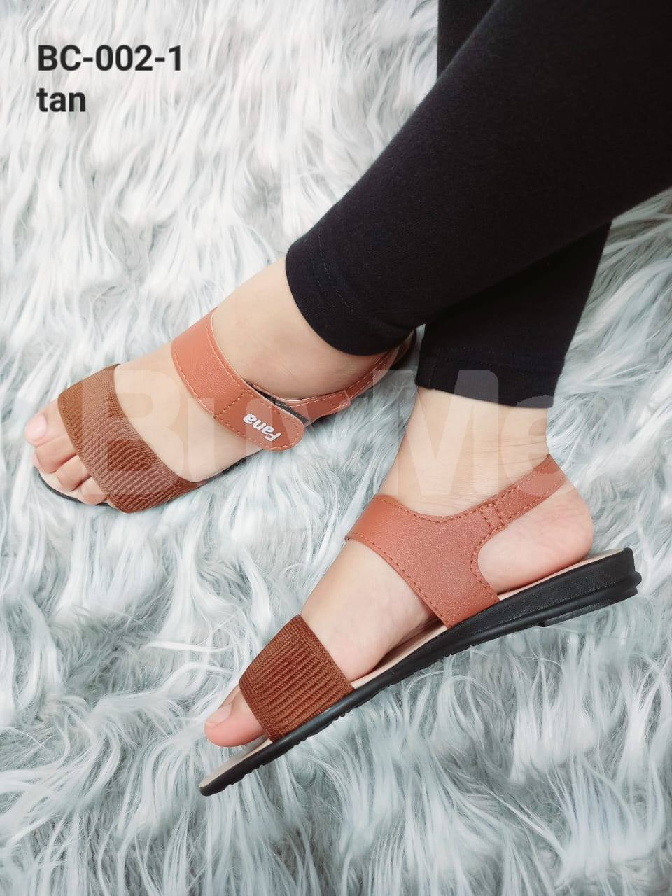VELCRO TAPE ADJUSTABLE LADIES SANDAL - LIGHTBROWN