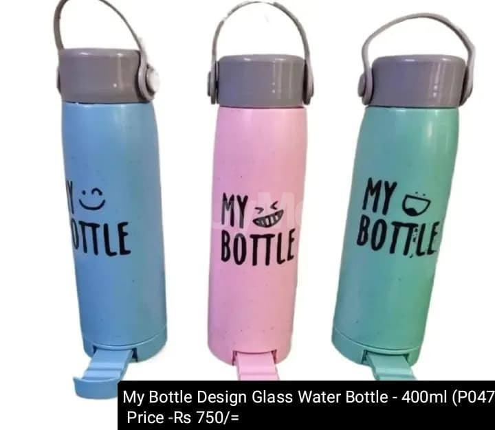 MY BOTTLE DESIGN GLASS WATER BOTTLE - 400ML