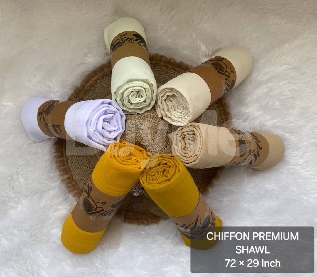 CHIFFON PREMIUM PLAIN SHAWL - COLOR SET 3