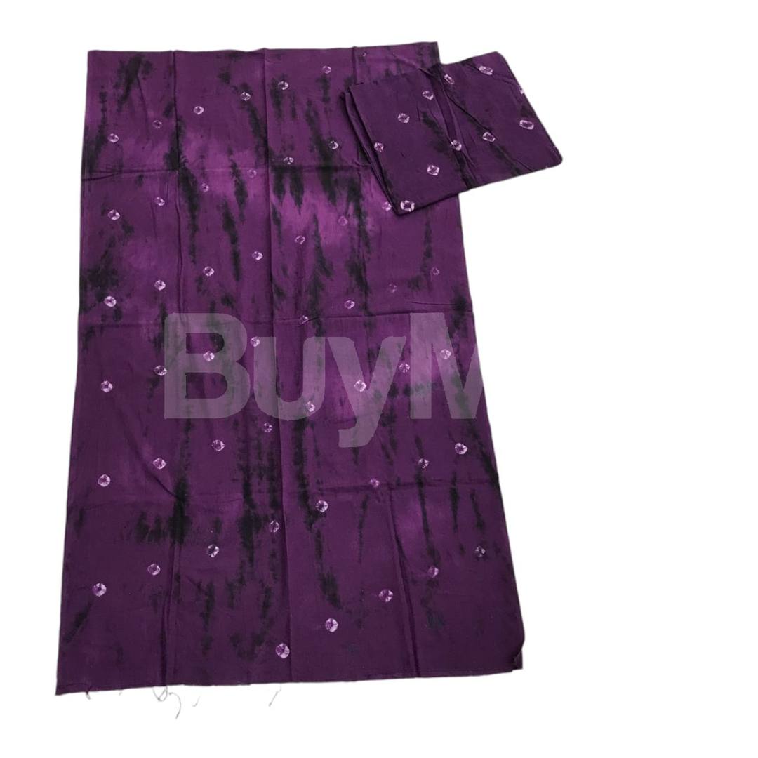 BATHIK MAXI MATERIAL WITH SHAWL - PURPLE
