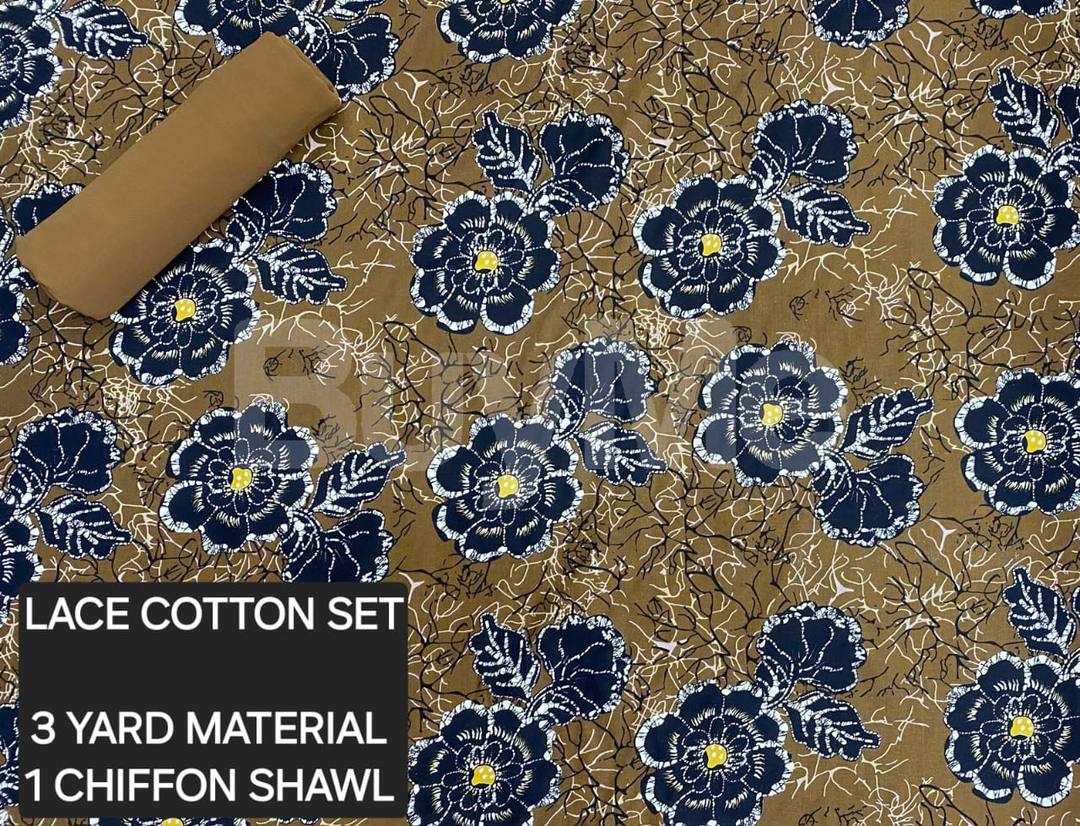 LACE COTTON SET (BROWN & BLACK PRINTED)