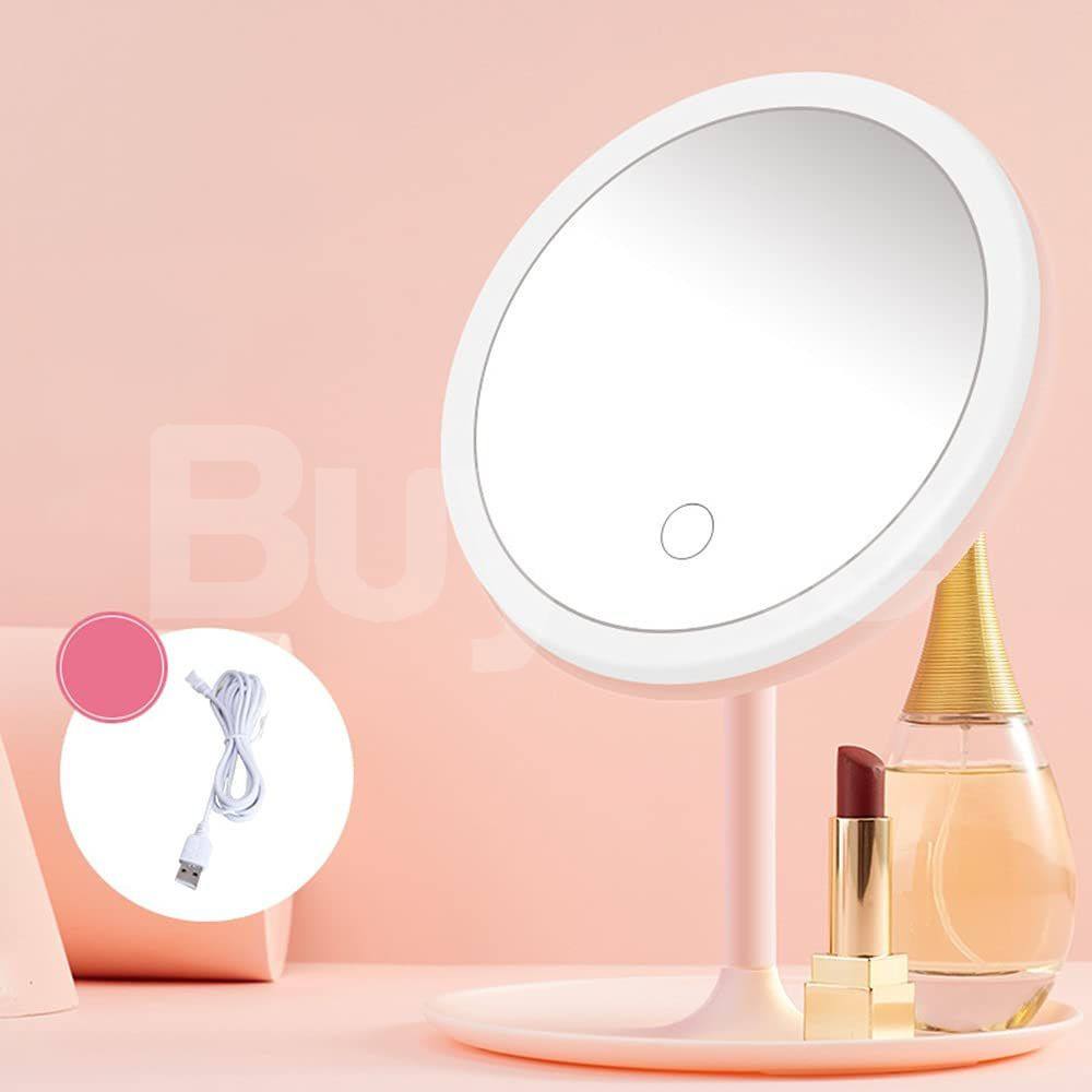 LED MAKEUP MIRROR AND STORAGE TRY WITH TOUCHSCREEN DIMMABLE LED LIGHT