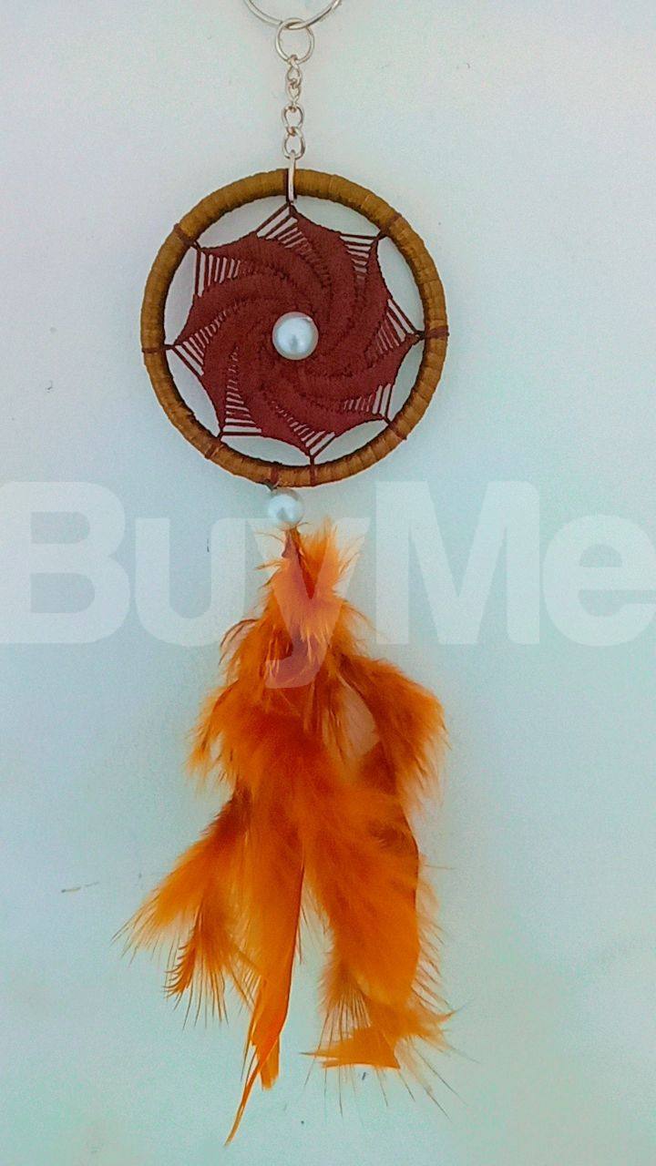 SMALL DREAM CATCHER - ORANGE AND BROWN