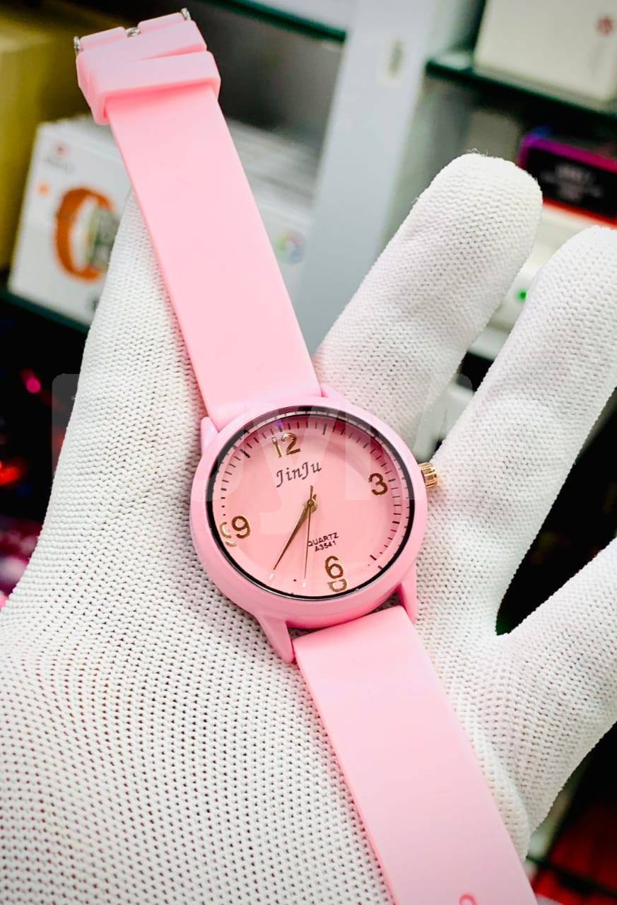 JINJU RUBBER STRAP LADIES WATCHES - PINK