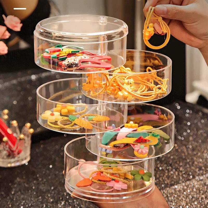 TRANSPARENT 5 LAYER ROTATING JEWELRY ORGANIZER