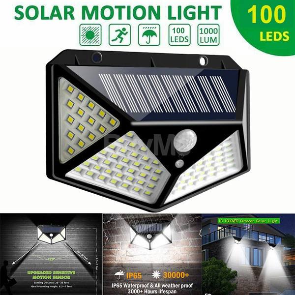 SOLAR WALL LAMP 100 LED LIGHT