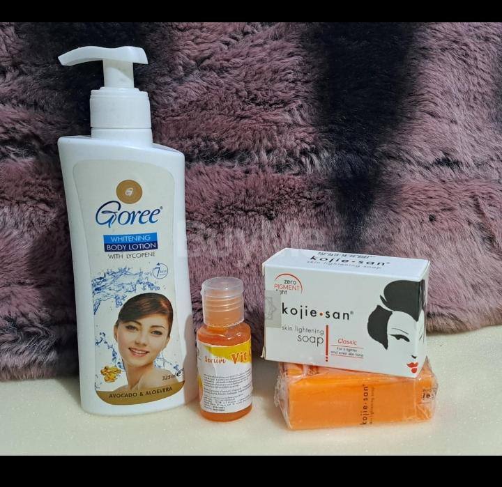 3 IN 1 COMBO PACK GOREE BODY LOTION AND KOJIE SOAP WITH VITAMIN C SERUM