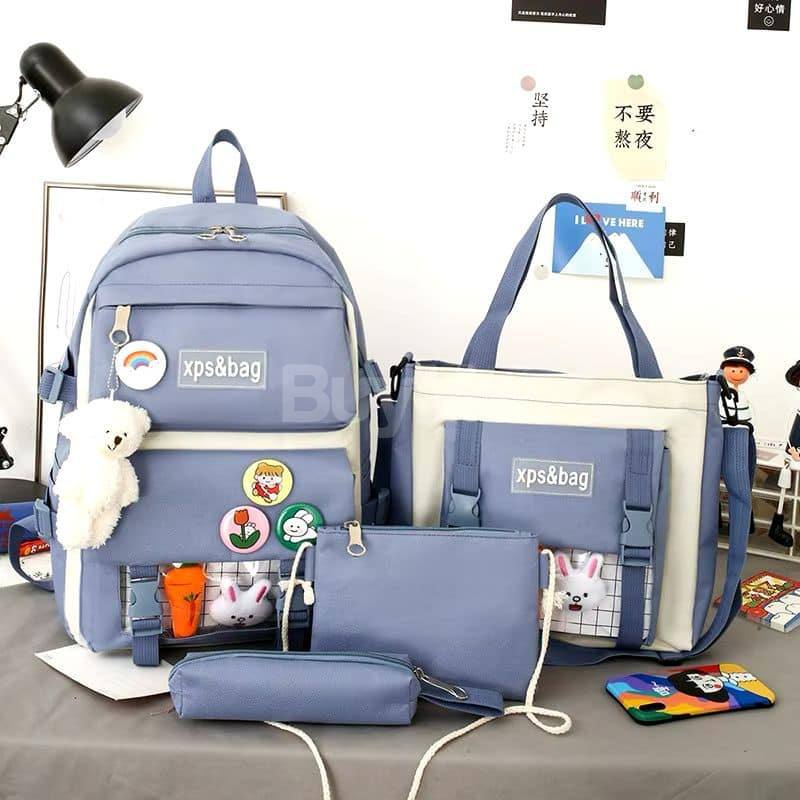 4PCS SET BACKPACK - BLUE