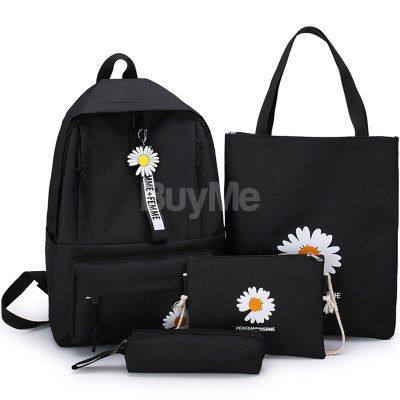4PCS BAG WITH KEY TAG AND ALL BADGES SHOWN - BLACK COLOUR