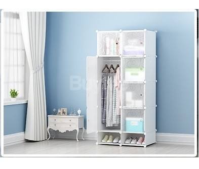 WARDROBE 8 CUBE DOORS - DIY (COLOUR- BLACK & WHITE)