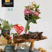 WOODEN FLOWER VASE DECOR