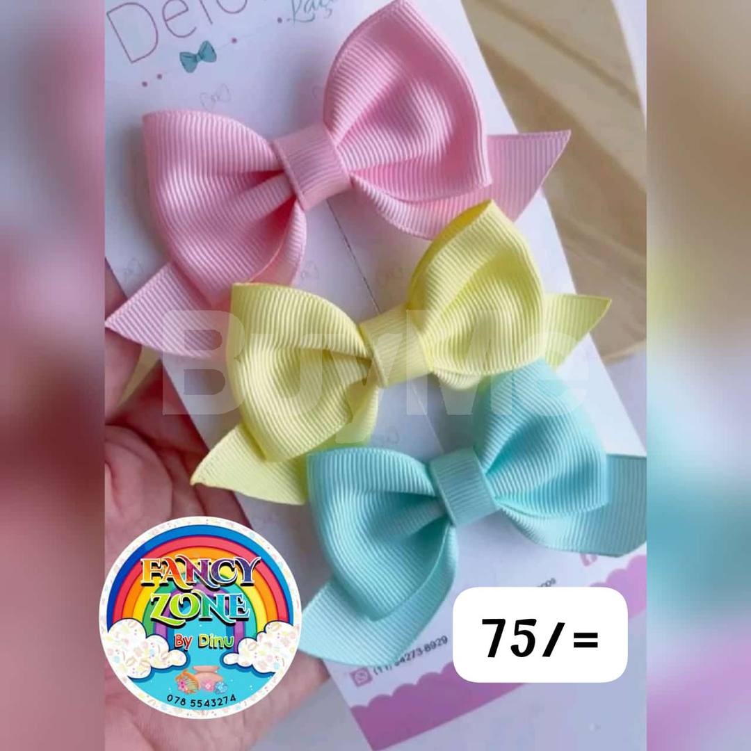 RIBBON BOWS - PINK, YELLOW AND BLUE RIBBON BOWS
