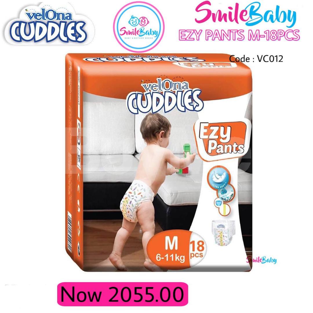 VELONA CUDDLES EZY PANTS- M 18 PCS
