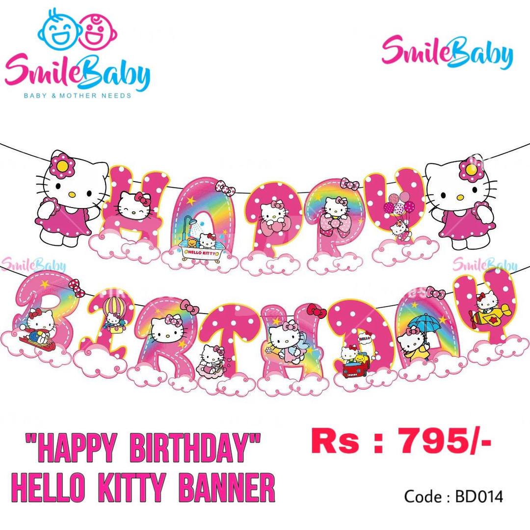 HELLO KITTY BANNER - HAPPY BIRTHDAY THEME