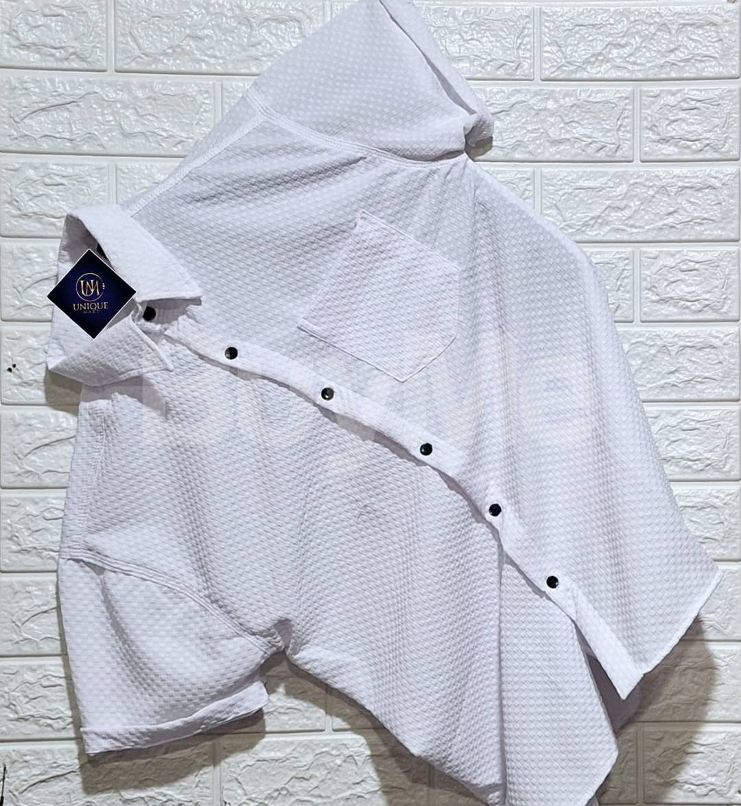 MENS POPCORN SHIRT - WHITE