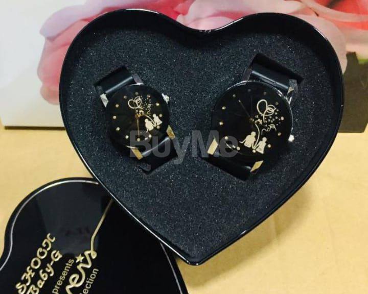 COUPLE WATCHES- BLACK COLOUR