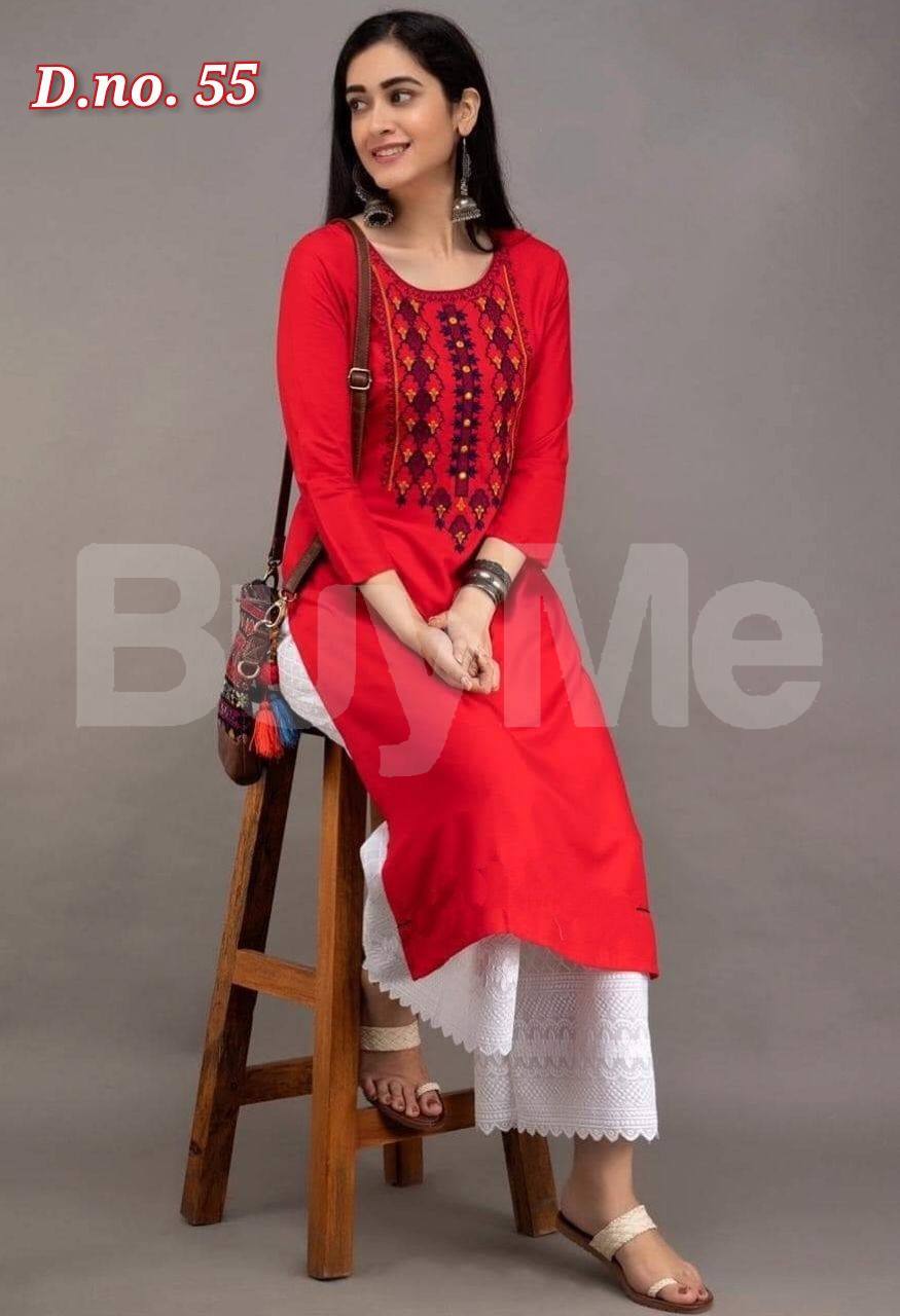 RED KURTI WITH PLAZO PANT