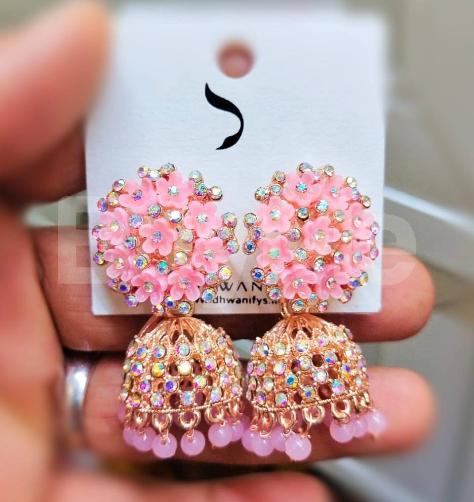 MUMBAI JUMKI EARRINGS - PINK