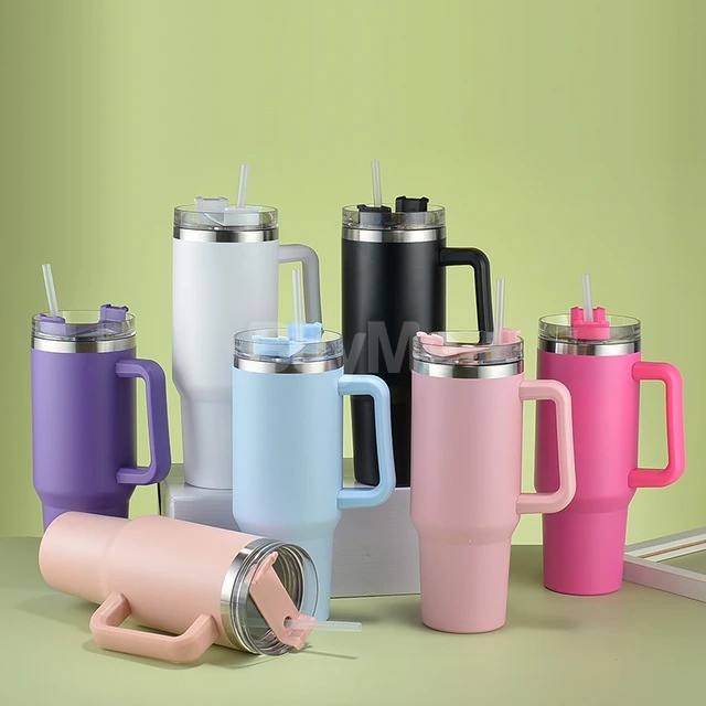 STAINLESS STEEL 40 OZ TUMBLER WITH HANDLE