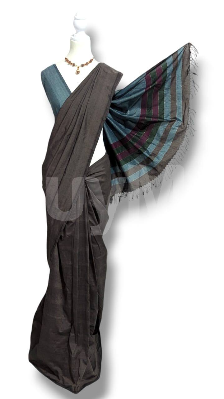 COTTON POLYESTER MIXED HANDLOOM SAREE