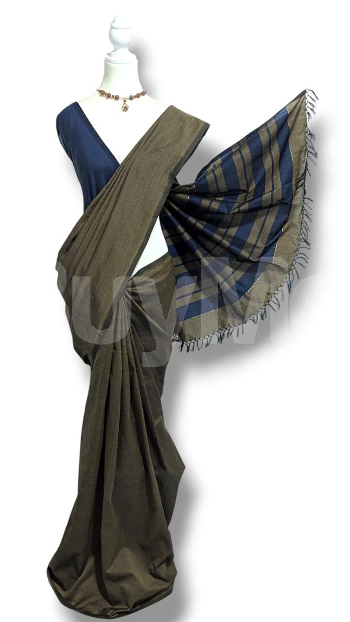 COTTON POLYESTER MIXED HANDLOOM SAREE