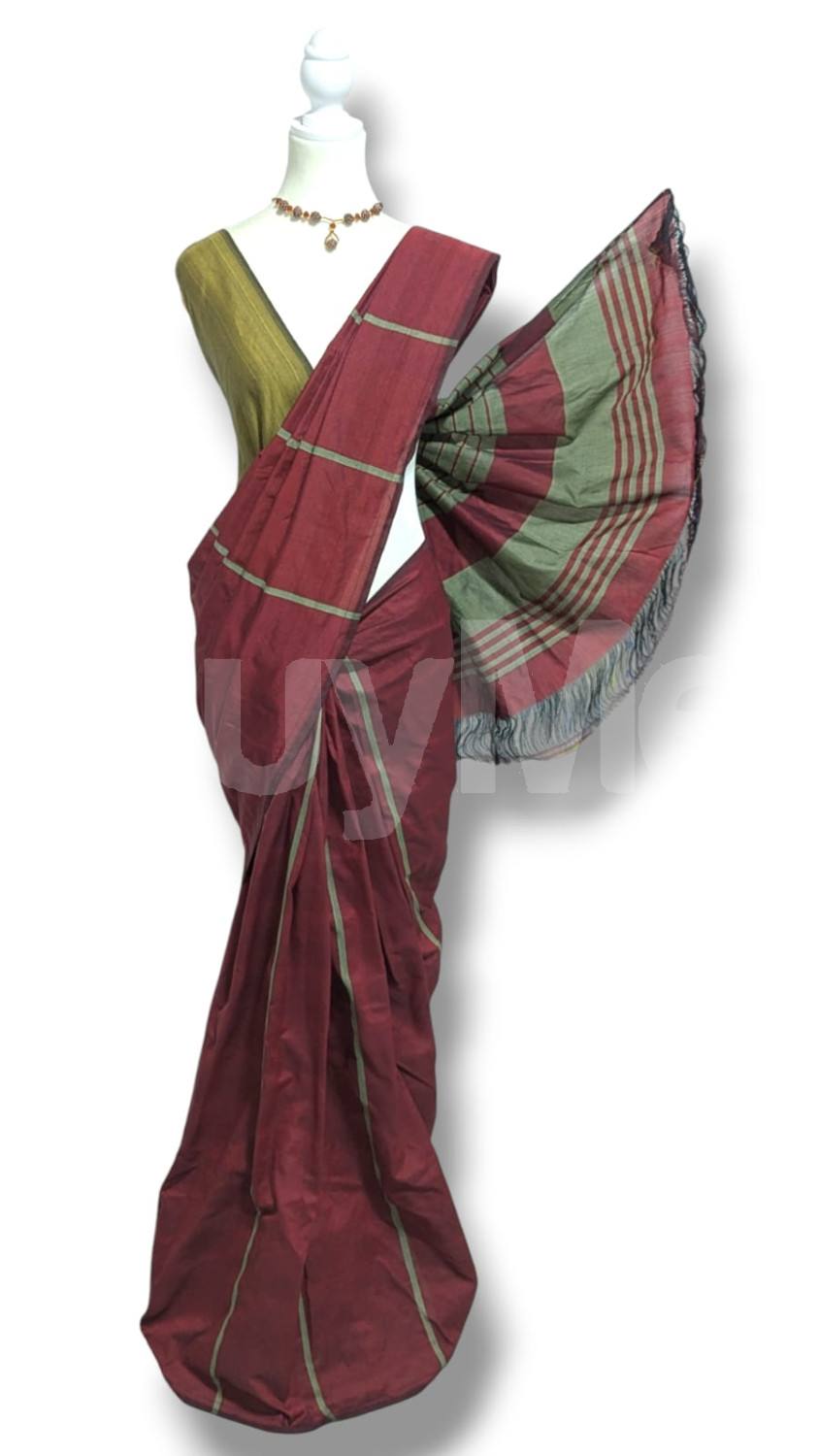 COTTON POLYESTER MIXED HANDLOOM SAREE