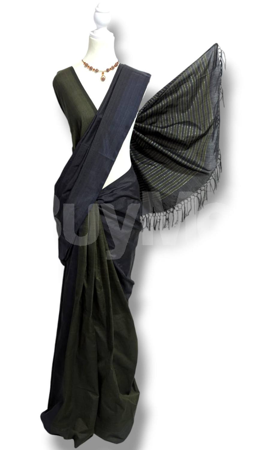 COTTON POLYESTER MIXED HANDLOOM SAREE