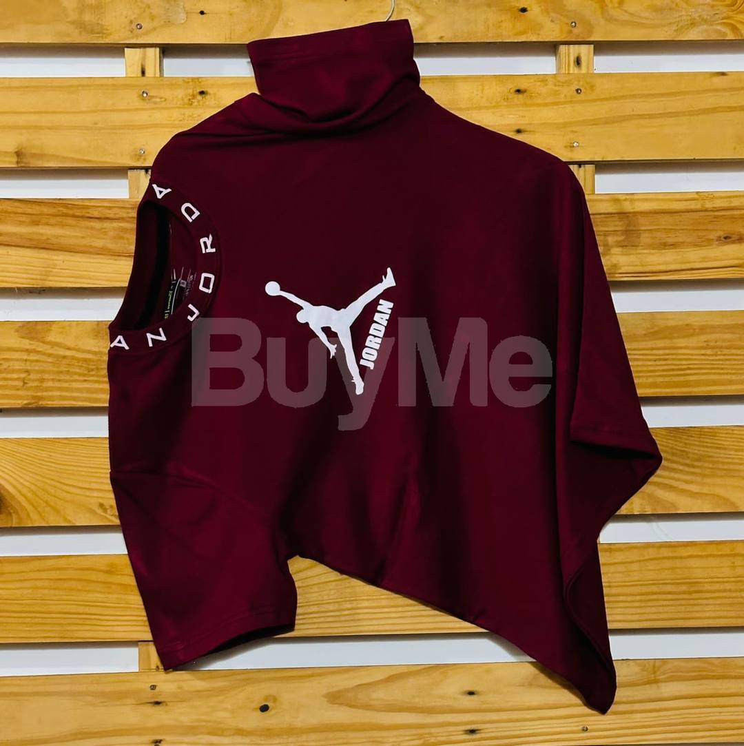 RIB PRINT CREW NECK TSHIRT - MAROON