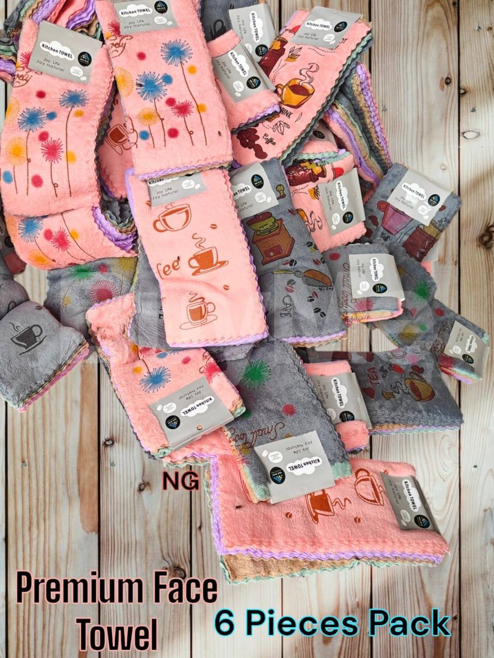 6 PIECES PACK FACE TOWEL