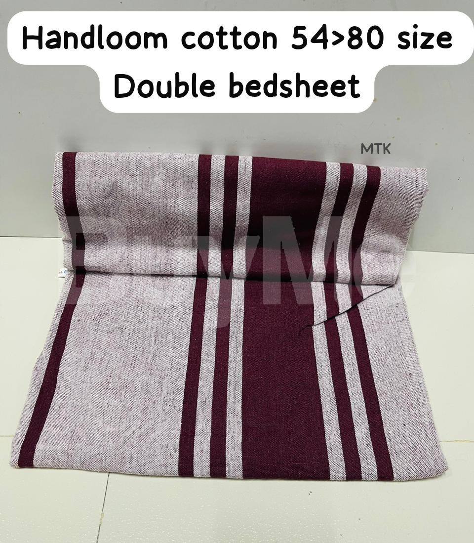 HANDLOOM COTTON DOUBLE BEDSHEET - BROWN
