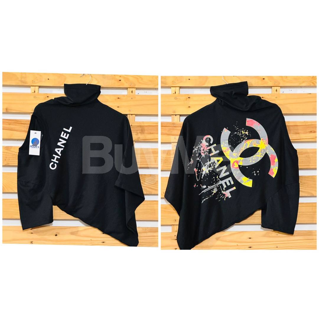 DOUBLE SIDE PRINT CREW NECK TSHIRT - BLACK COLOUR
