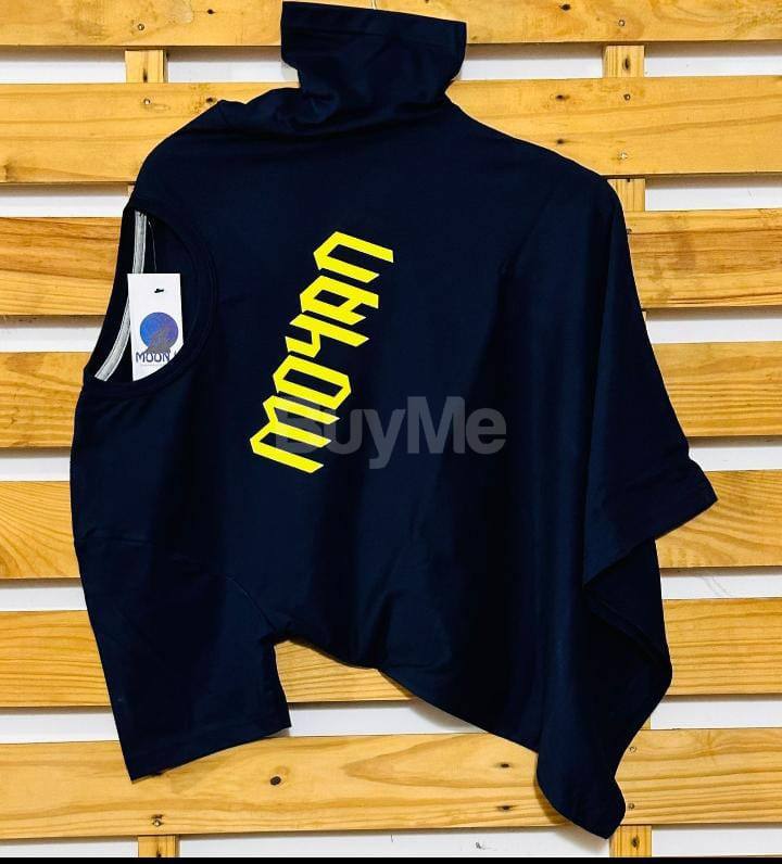 DOUBLE SIDE PRINT CREW NECK TSHIRT - NAVY BLUE