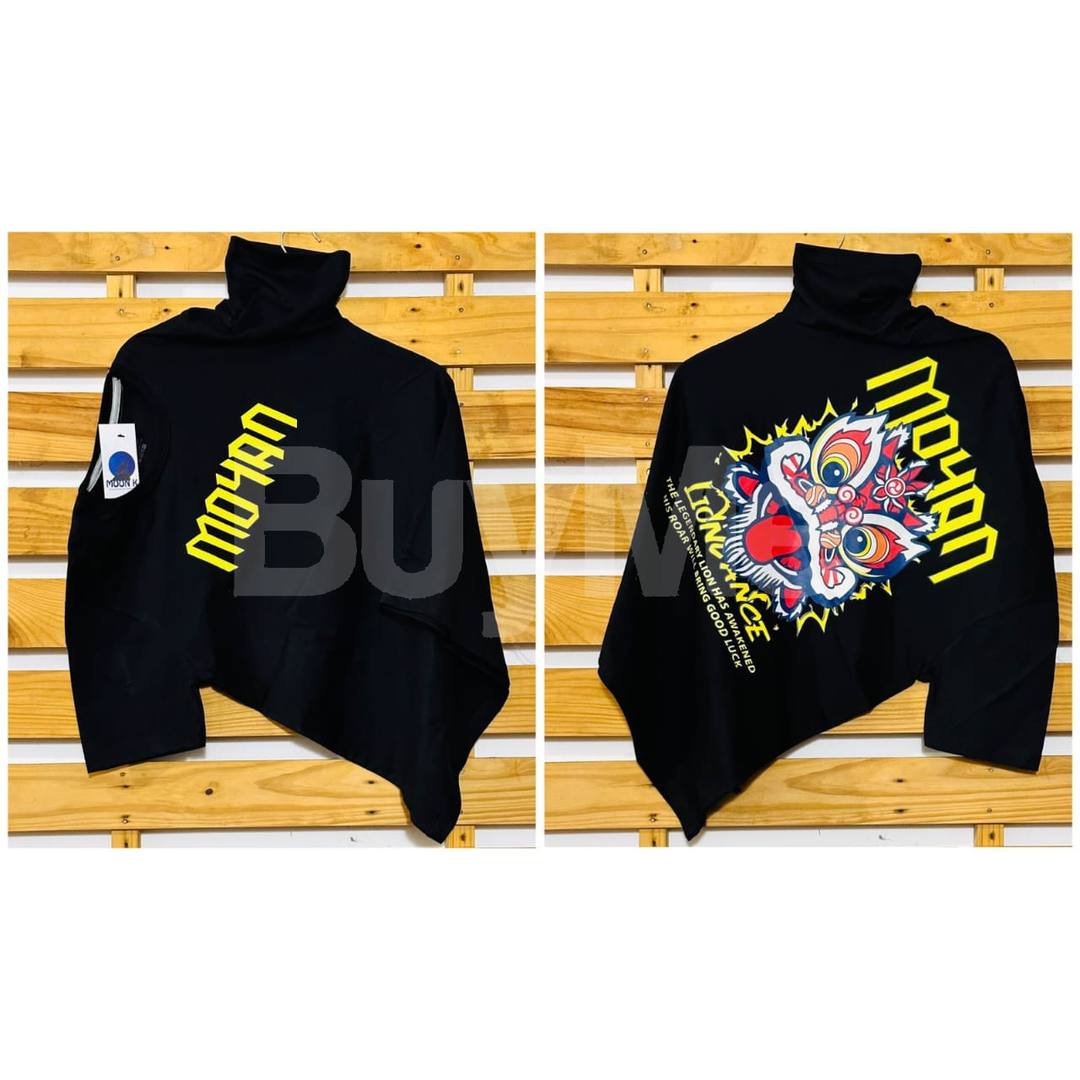 DOUBLE SIDE PRINT CREW NECK TSHIRT - BLACK COLOUR