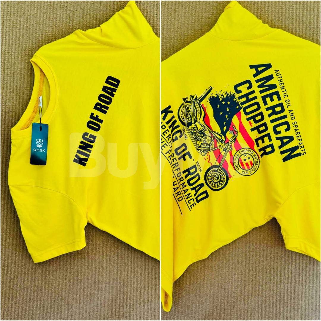 MENS BACK SIDE PRINT T SHIRT - YELLOW