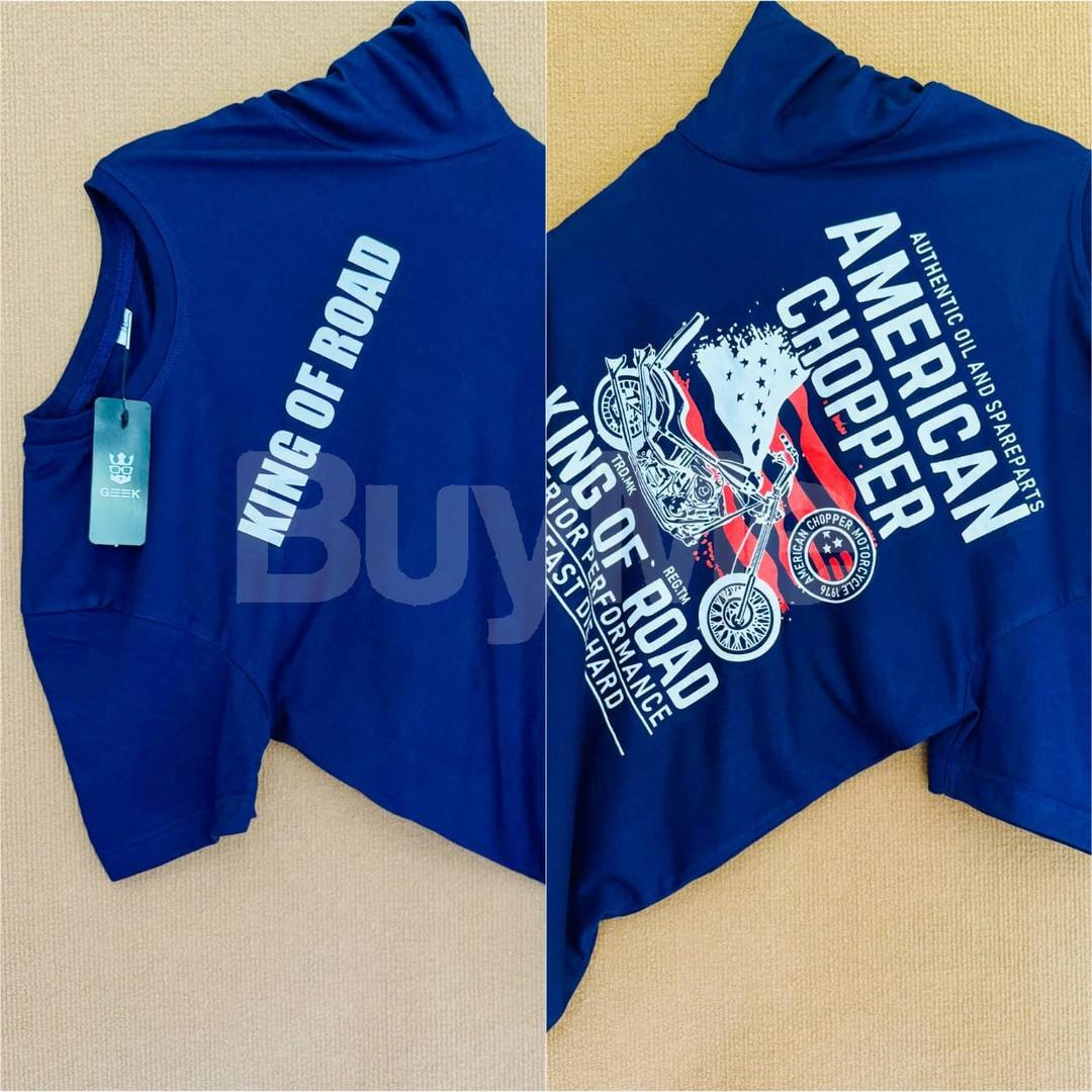 MENS BACK SIDE PRINT T SHIRT - BLUE
