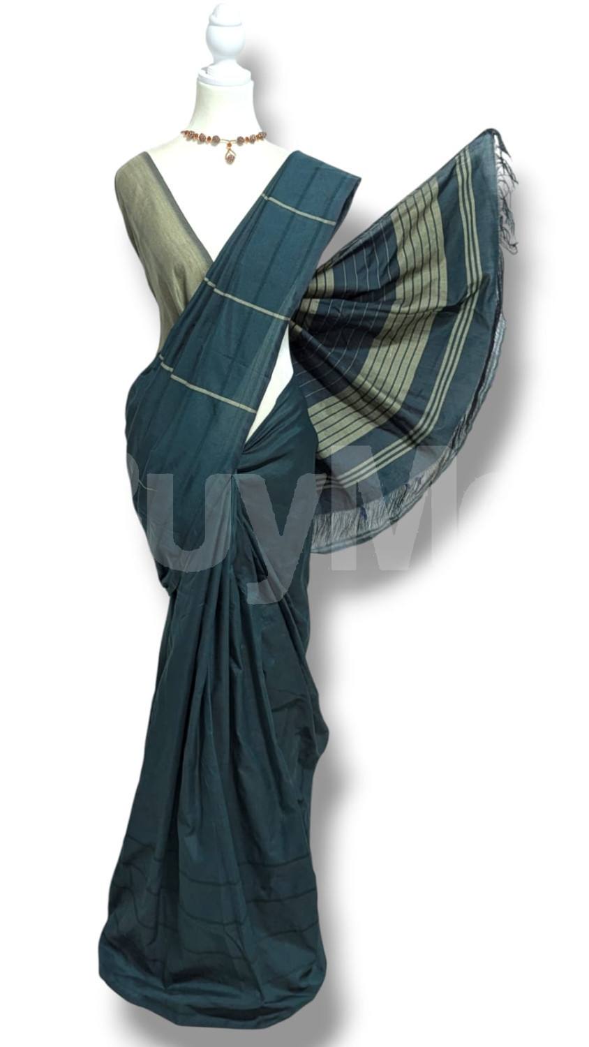 COTTON POLYESTER MIXED HANDLOOM SAREE