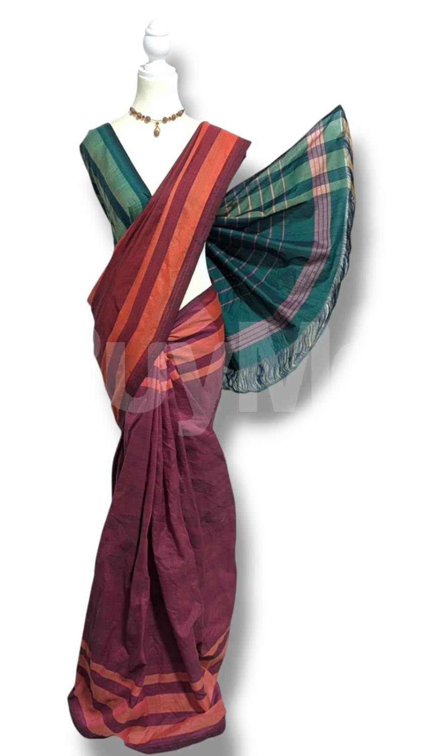 COTTON POLYESTER MIXED HANDLOOM SAREE