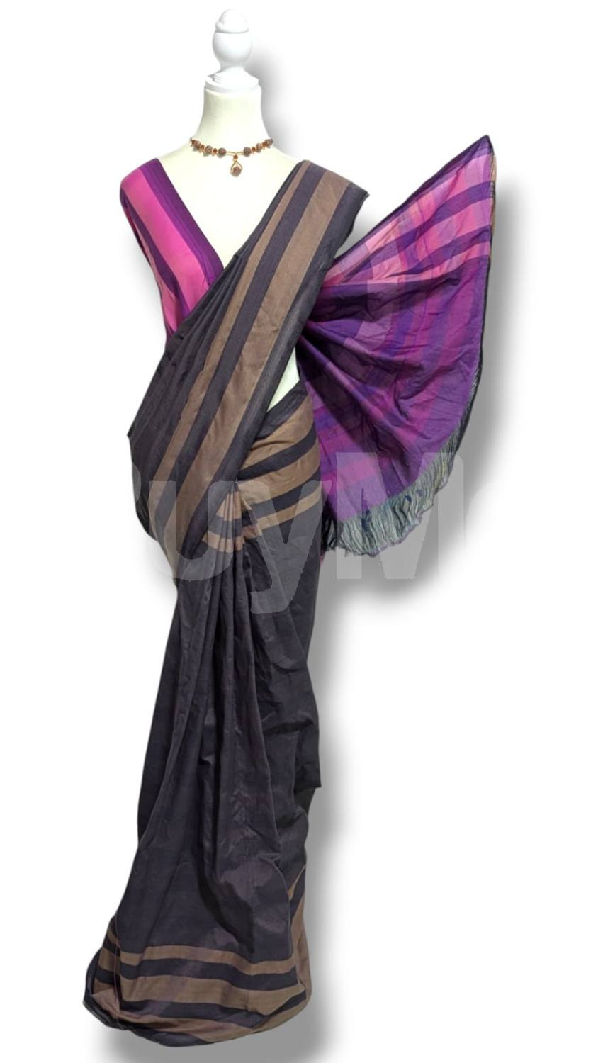 COTTON POLYESTER MIXED HANDLOOM SAREE