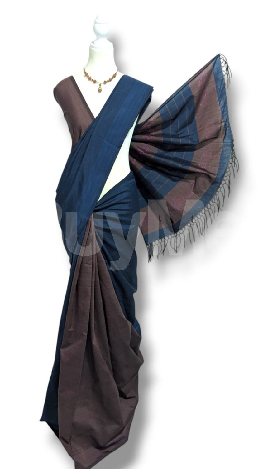 COTTON POLYESTER MIXED HANDLOOM SAREE