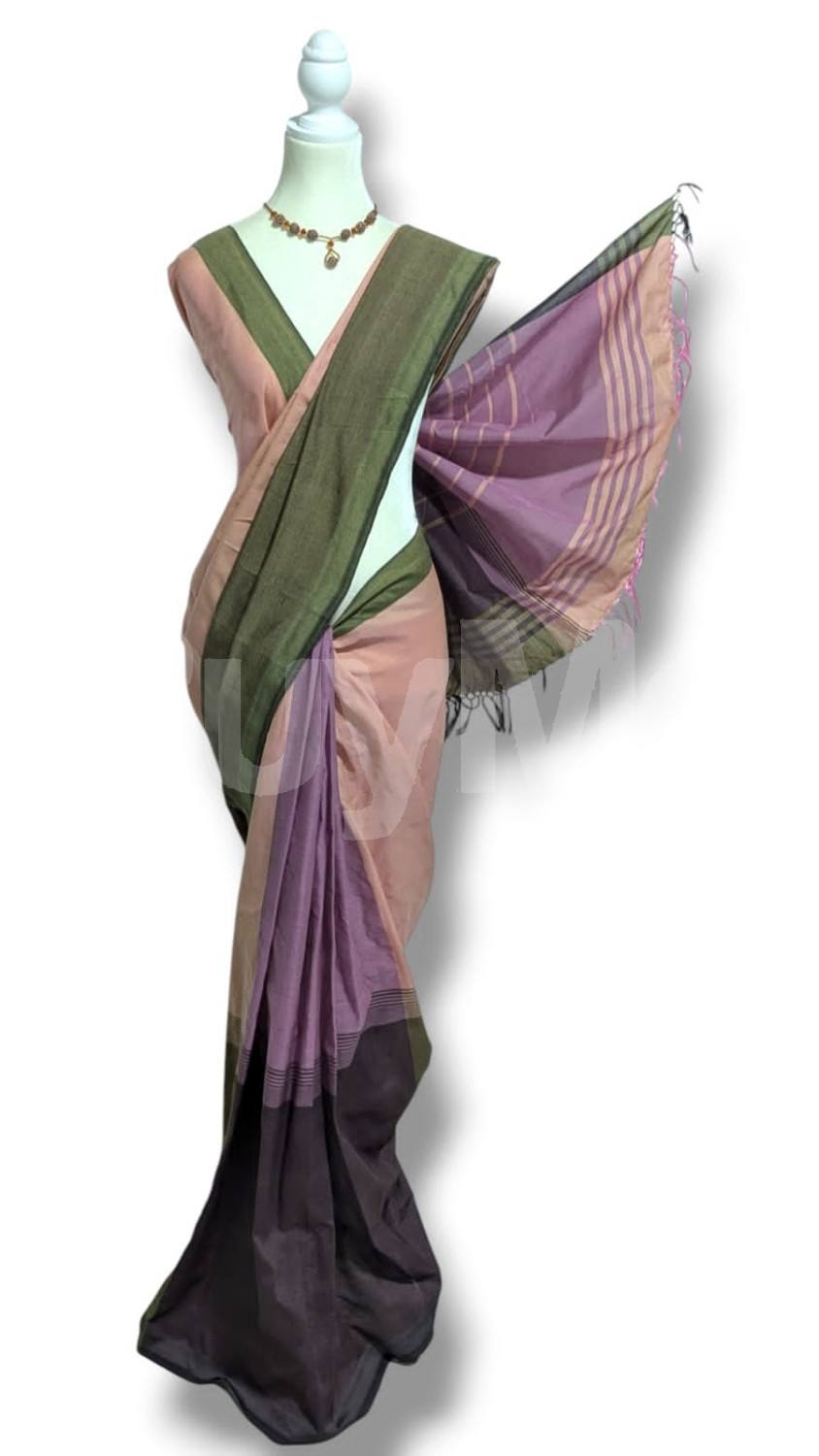 COTTON POLYESTER MIXED HANDLOOM SAREE