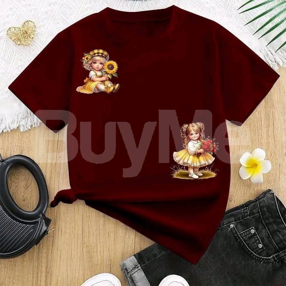 LADIES COTTON T SHIRT - MAROON