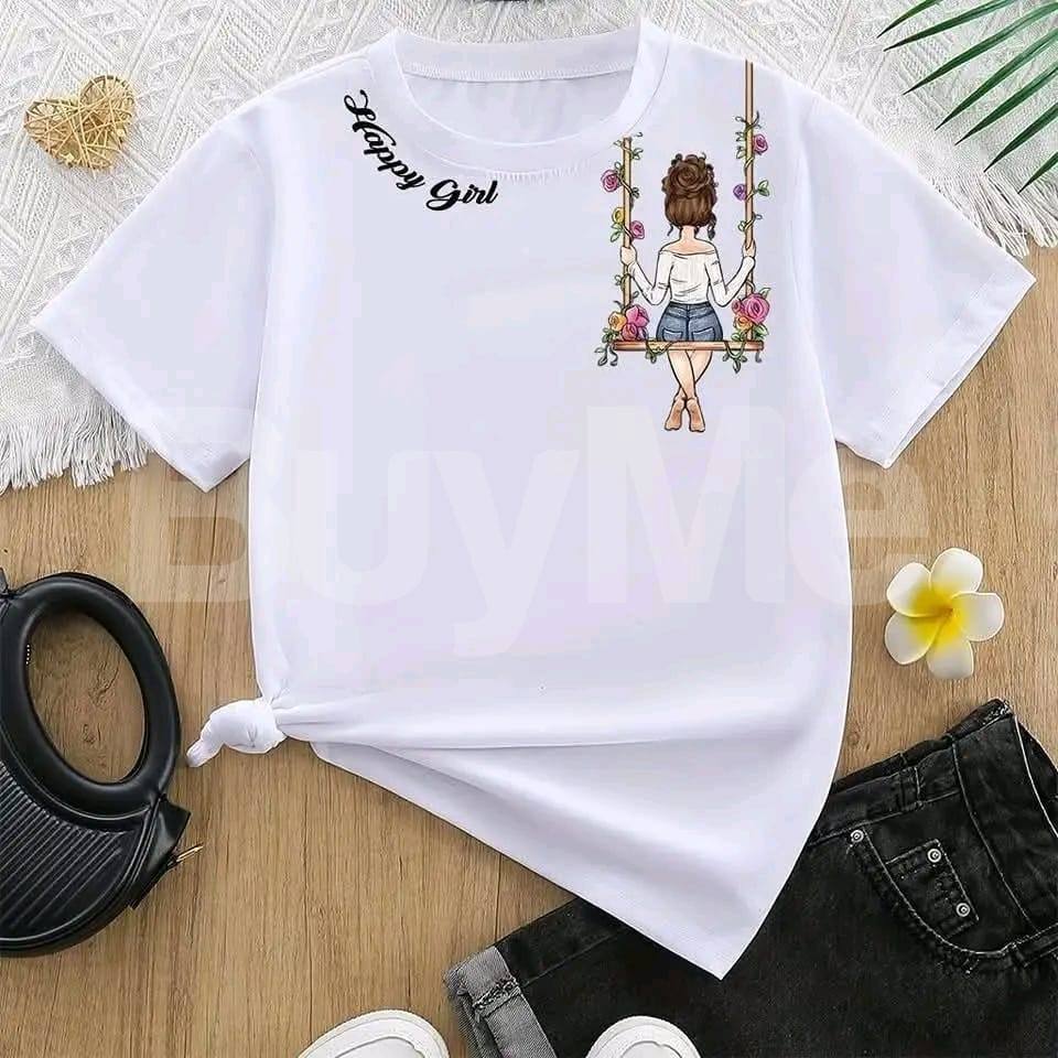 LADIES COTTON T SHIRT - WHITE