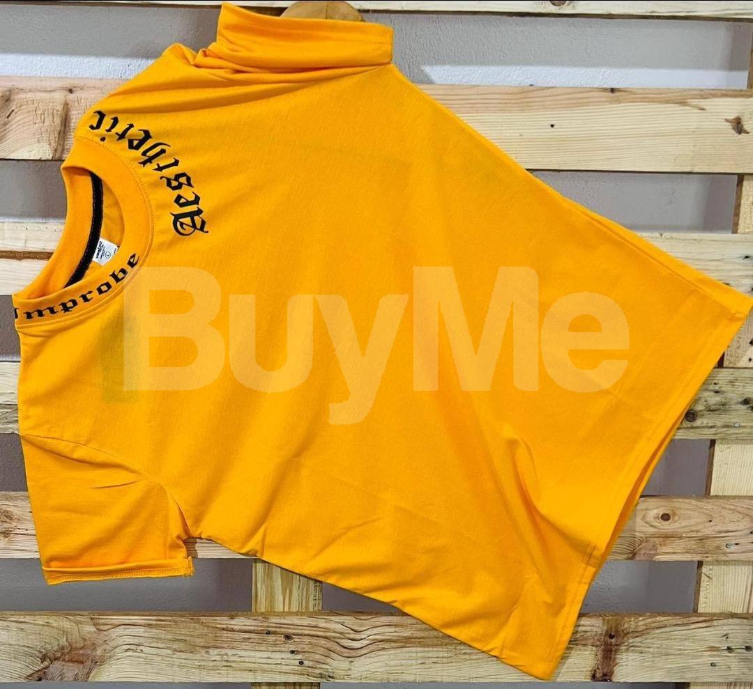 ROB PRINT CREW NECK TSHIRT - YELLOW