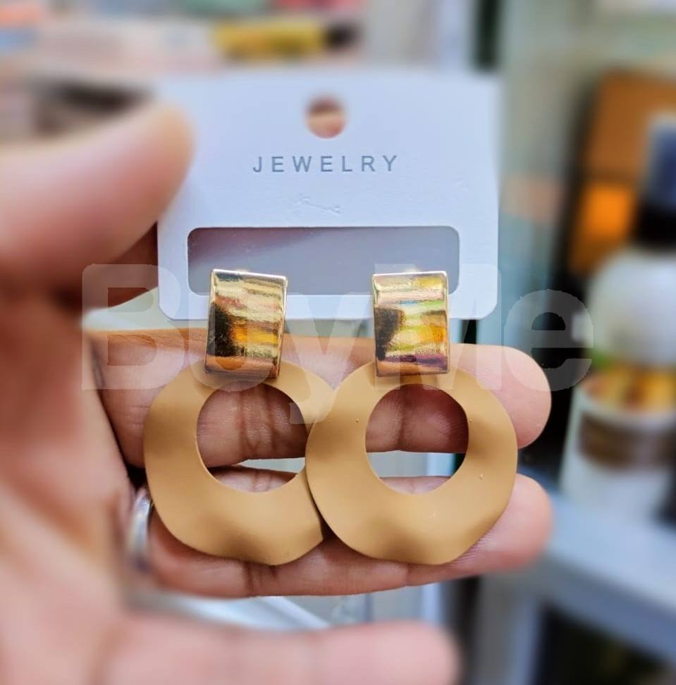 HOOP EARRINGS - BEIGE