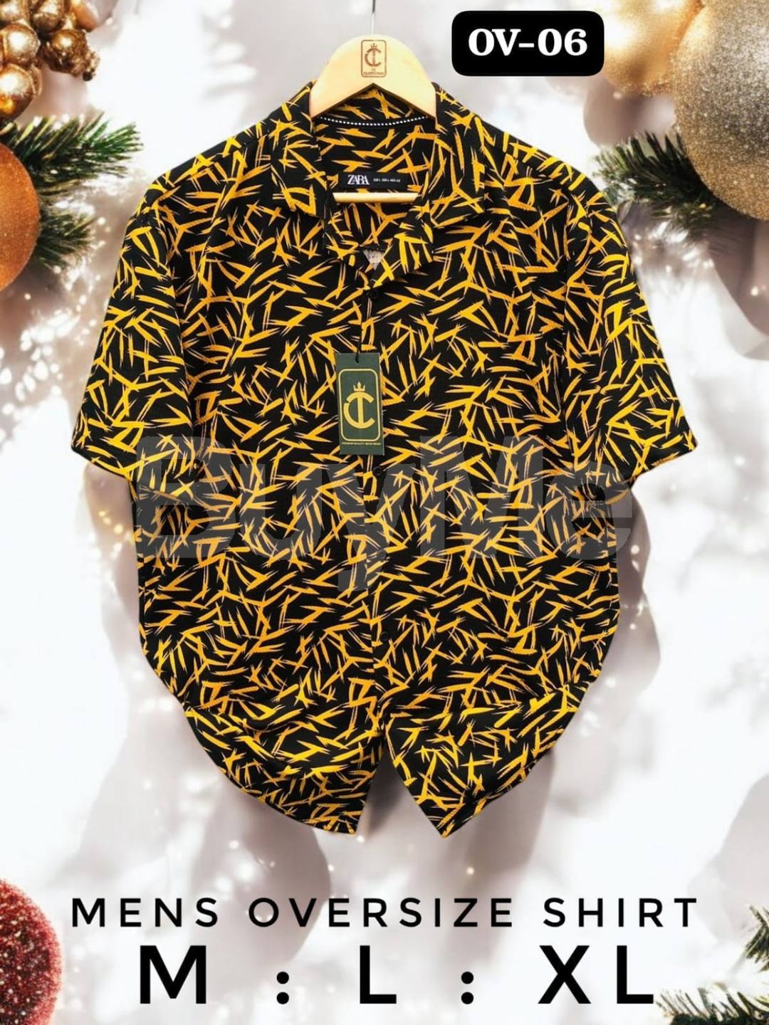 MENS OVERSIZE BAGGY SHIRT - BLACK & YELLOW