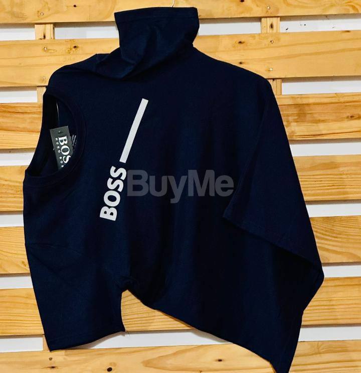 CREW NECK T-SHIRT - (DARK BLUE)