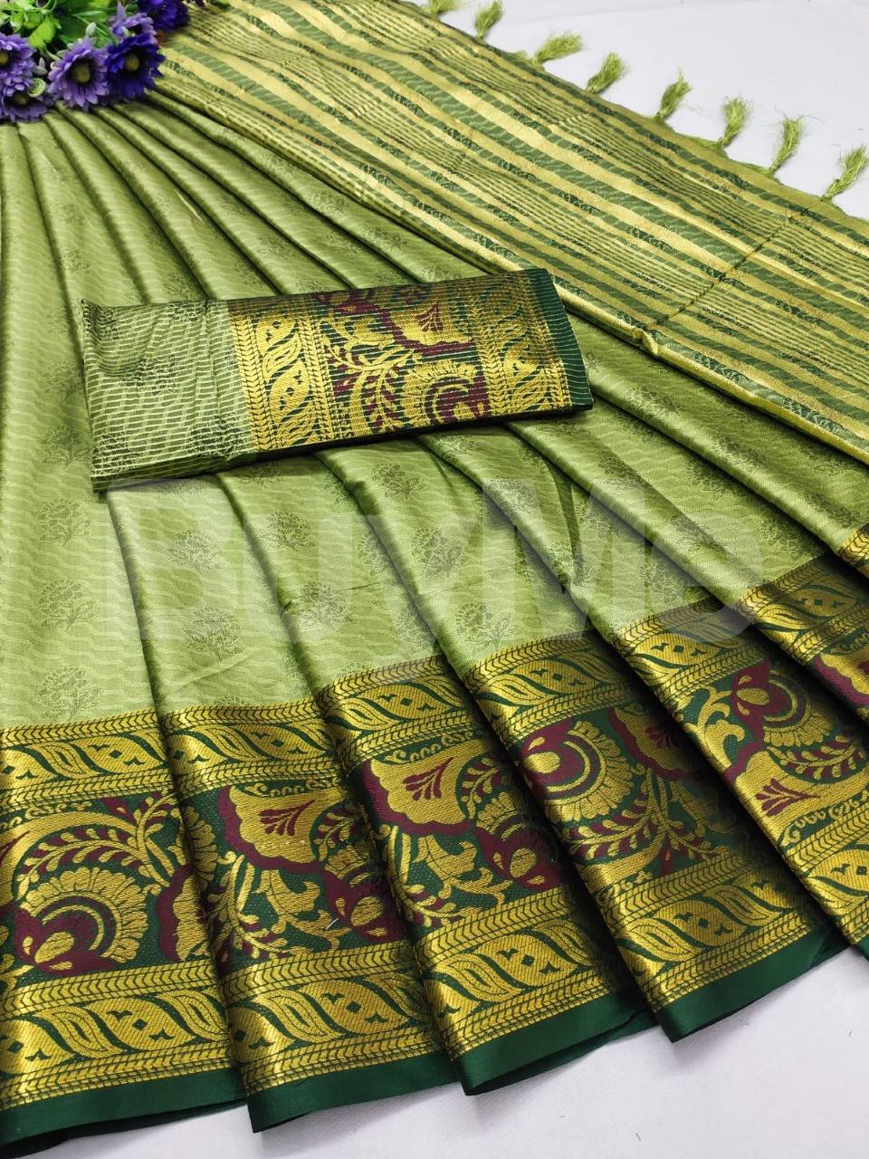 SOFT SOUTH SILK SAREE - GREEN