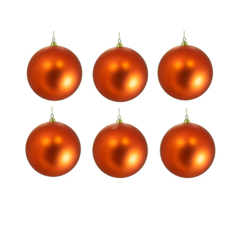ORANGE CHRISTMAS TREE ORNAMENTS SET 6 PCS